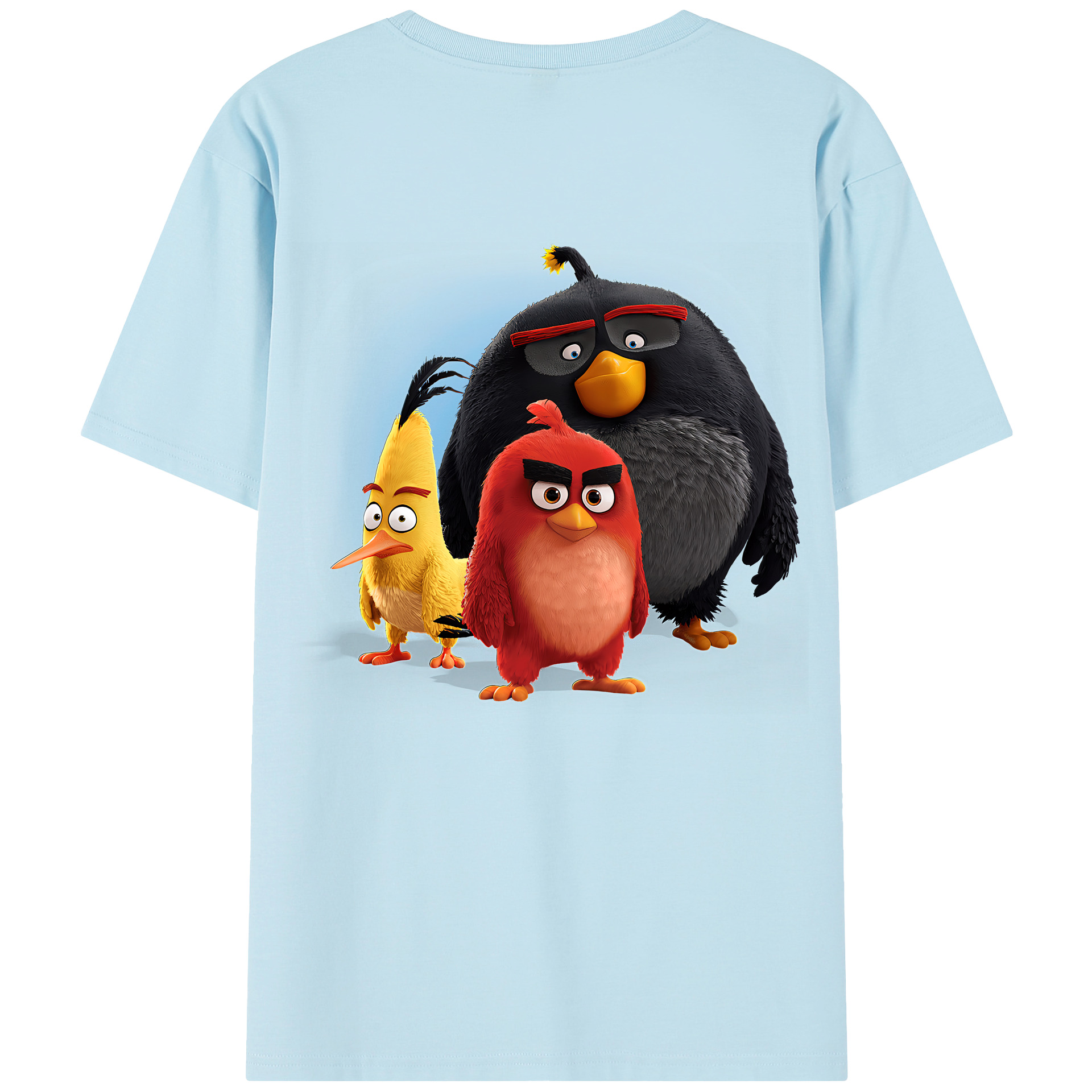 （画像用） Angry Birds アングリーバード 綿100％半袖Tシャツ（背面プリント）